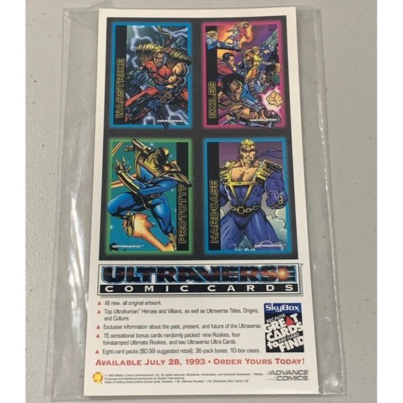 Vintage 1993 ULTRAVERSE Uncut Promo Cards Sheet Skybox Advance Comics Rare - Picture 1 of 1